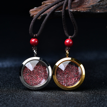 Natural cinnabar raw ore Crystal particle powder pendant Gabu box men and womens life pendant body