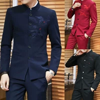 Trung Quốc phong cách thêu kinh doanh áo dài giản dị phù hợp với váy cưới shop quần áo nam