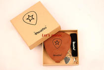 Leather cowhide guitar paddle bag with a full 24-piece delivery necklace