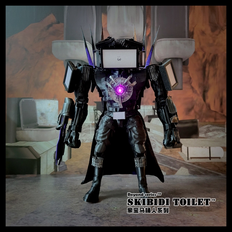Toilet Man Warrior/Monitor Man Warrior Titan Tv Can Light Up, Has Movable Joints, and Can Change Expressions