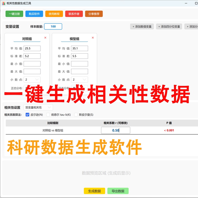 Correlation Analysis Scientific Research Data Raw Data Generation Software