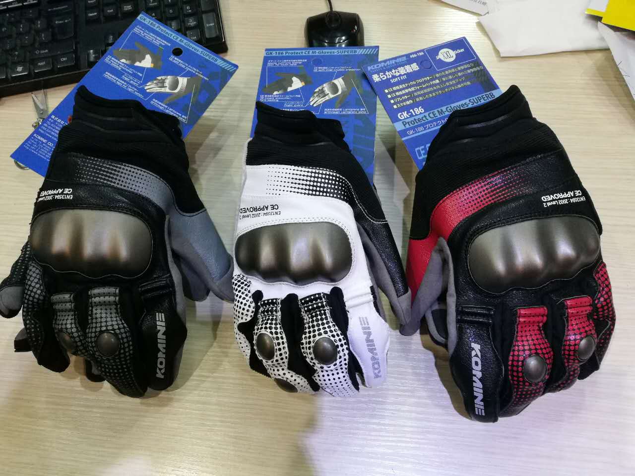 KOMINE D NIS A - star ICON Cycling Leather Gloves Anti - grinding Gloves Four Seasons Gloves