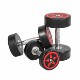 Round-Head Integrated Rubber-Coated Dumbbell Set for Men, Pev Odorless Three-Layer Dumbbell Rack Set, Home Strength Fitness Equipment