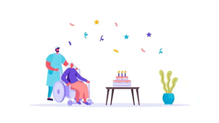 图片[3]-MG卡通人物角色扁平插画动画老人生日关怀养老院AE源文件模板素材-cg男孩