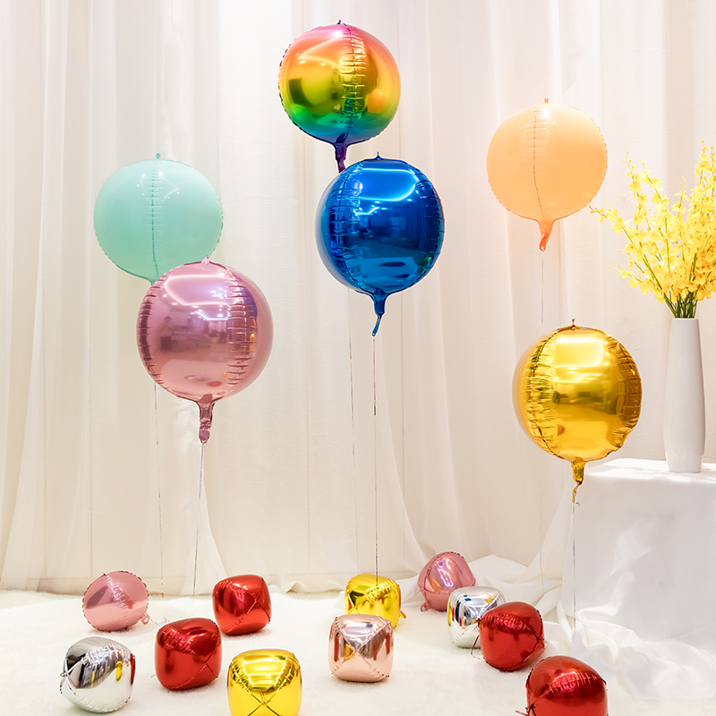 22 Inch 4D Round Aluminum Film Party Birthday Party Yard Placement Balloon Wedding Celebration Wedding Birthday Full Moon Decoration Balloon