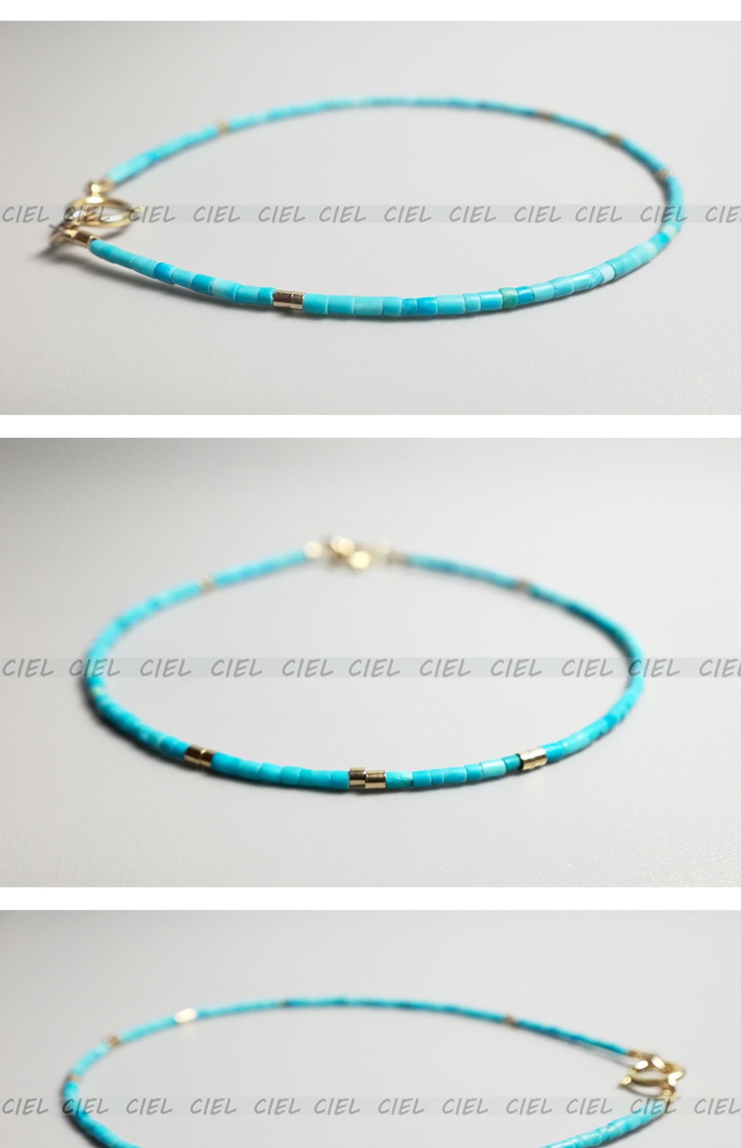 Vòng tay màu xanh ngọc tự nhiên của bé CIEL rất đẹp Vòng tay nữ 1mm vòng chân nữ 14K vàng nam và vòng cổ nữ - Vòng chân lắc chân vàng tây