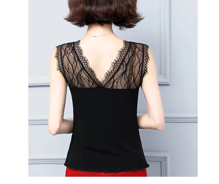 Modal Camisole Women 2019 Mới màu rắn ngắn tay áo mùa hè Phụ nữ mặc ren mùa hè - Áo ba lỗ