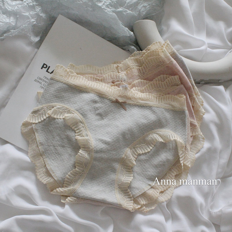 Temperament celebrity palace style beautiful seamless modal lace girl bag hip mid-waist triangle ladies panties