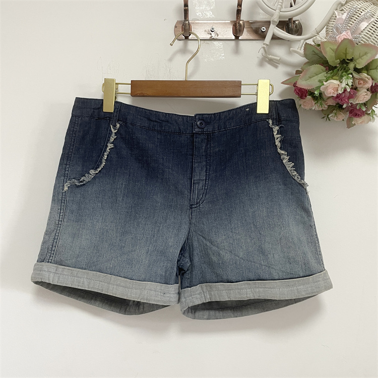 Clearance Sale Summer Clothing Sandy Embroidered Women's Wear for Middle-Aged Women Plus Size Casual Denim Shorts Mom's Wear 7006 Blue