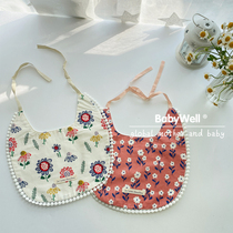 ins wind baby floral saliva towel small fresh baby cotton waterproof cute foreign style Korean bib bib