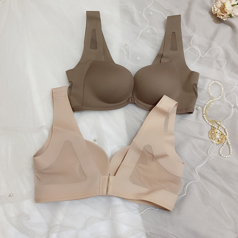 Front and back double switch buckle small chest not empty cup poly lingerie minimalist No marks Summer no steel ring Beauty vest-style bra