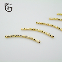 (G accessories) DIY female handmade beaded bracelet necklace beaded accessories 24k gold-plated Shiny Cut thin curved tube