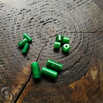 Special price (G accessories) natural Myanmar emerald dry green iron dragon raw tube DIY bracelet necklace sepp bead sepp