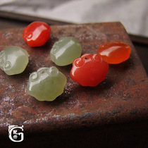 Promotion Hetian Jade Gobi Golden Jade mini lock baby diy female bracelet necklace pendant accessories child lock pendant