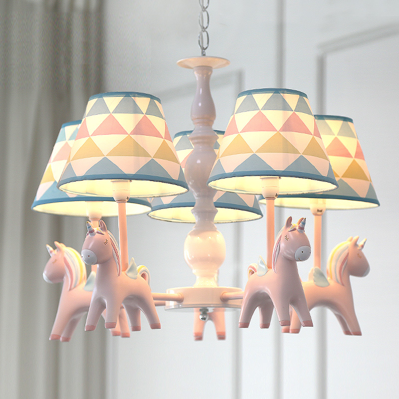 Children's Room Chandelia Unicorn Bedroom Eu Style Living Room Modern Minimalist Creative Web Red Lamps Male Girl Princess House