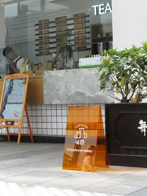 ins wind color acrylic Korean net red triangle vertical floor-standing small signboard door signboard vertical card display stand