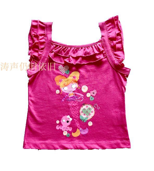 trẻ em ngoại thương của quần áo cô gái mùa hè vest không tay áo thun hàng đầu cho trẻ em T-shirt vest chiều cao 90-100cm 2-4 tuổi.