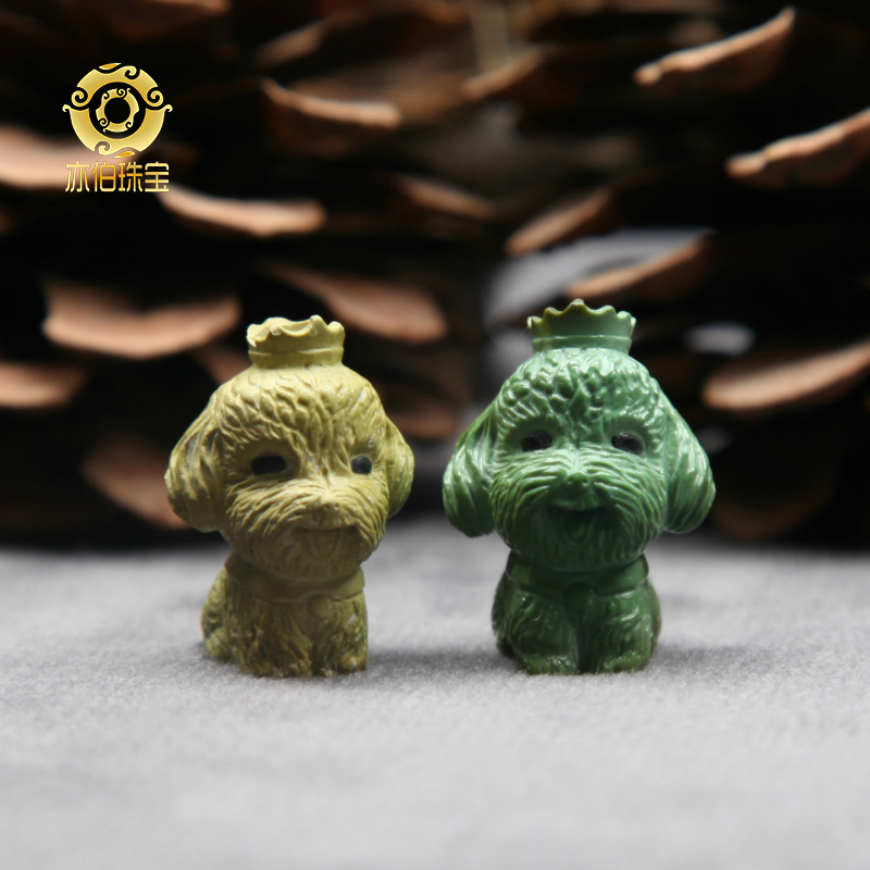 ​​​​​​​Also Berber Natural Raw Mine Green Pine Stone Original Design Engraving Teddy Cute Cute Cute and Accessories Accessories