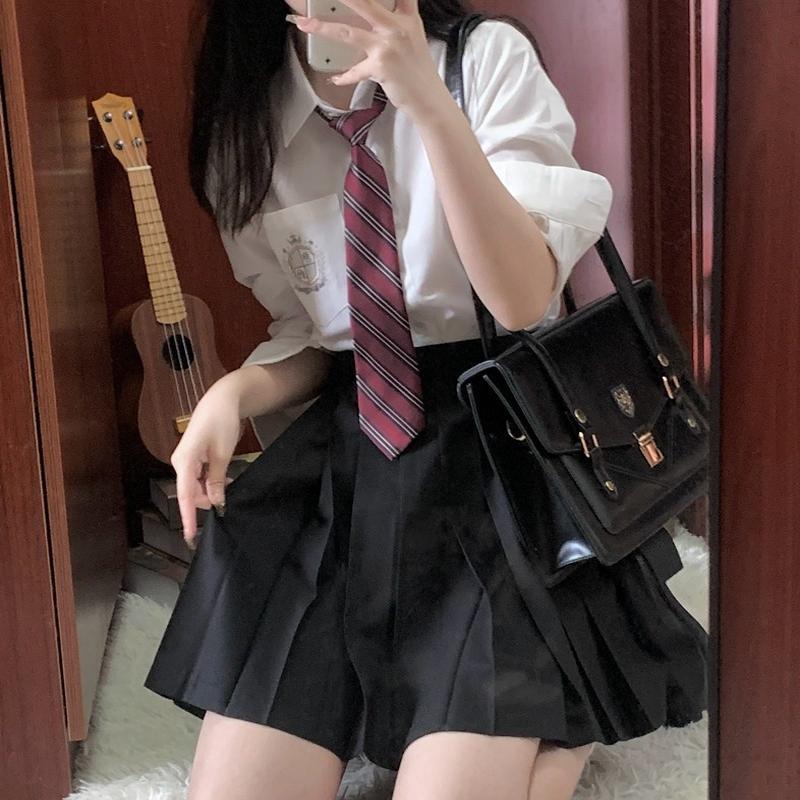 Kawashimada Original Authentic Jk Uniform Long Sleeve Shirt Basic Style Shirt Female School Style Short Sleeve Embroidery Ino