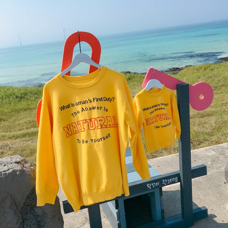 LUSON Boy Autumn Wear 2018 Phiên bản Hàn Quốc mới của trang phục dành cho phụ huynh-trẻ em gia đình nhà bé áo len dài tay áo thun quần áo trẻ em