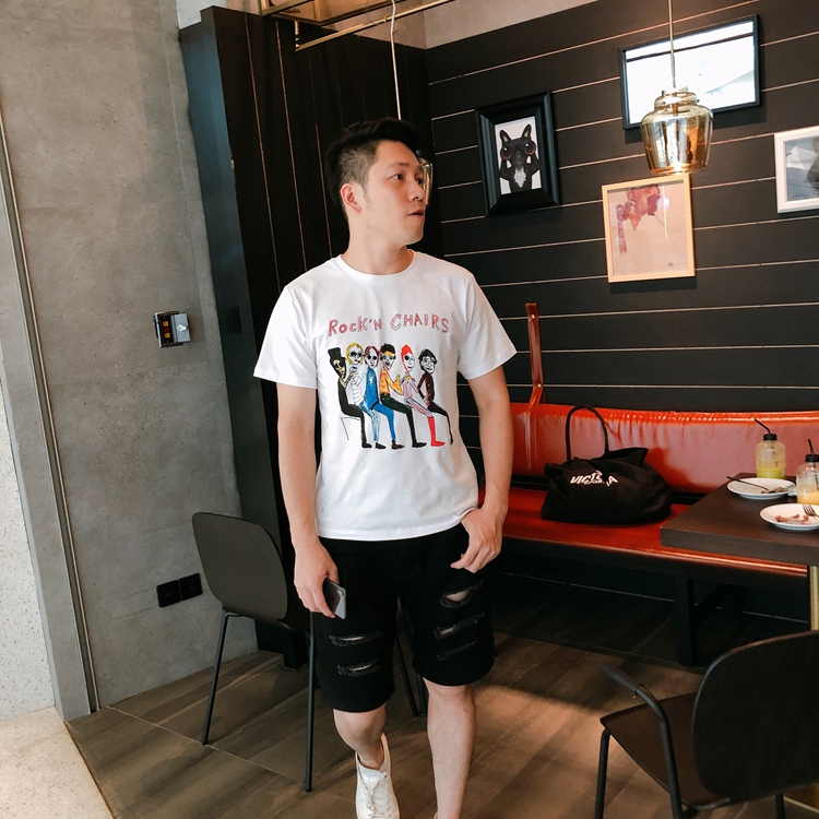 LUSON cha mẹ mùa hè bé cổ tròn tay ngắn in áo thun gia đình ba gia đình nhà mẹ con trai thời trang gia đình