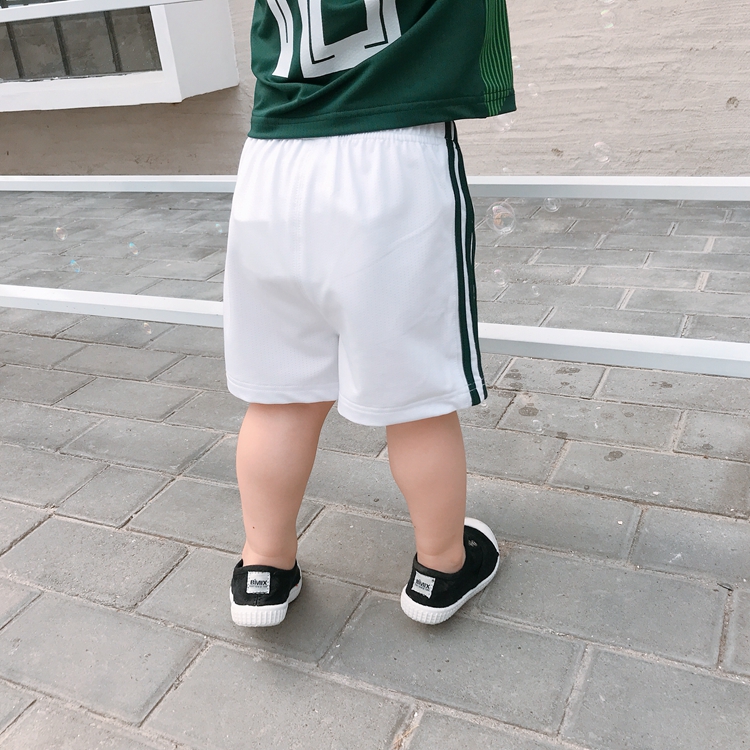 LUSON Mẹ Boy Bóng Đá Jersey Thể Thao Phù Hợp Với Mùa Hè Trẻ Em Sọc Cao Cổ Top World Cup Bé Jersey