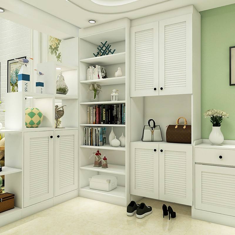 E0 bảng sinh thái tùy chỉnh tủ quần áo tủ lớp bảng phân vùng cửa tủ sách lưu trữ phân vùng máy tính để bàn tùy chỉnh kệ gỗ rắn - Kệ kệ đựng túi xách