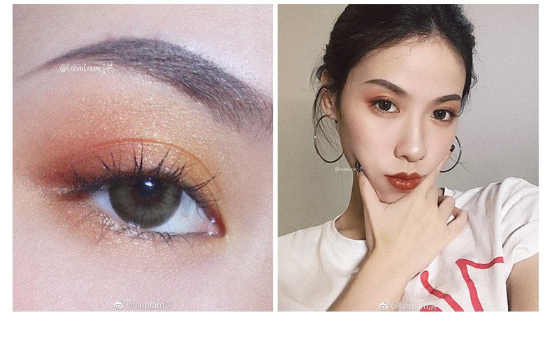 Judydoll lụa màu cam mềm đầy màu sắc ba màu phấn mắt đất màu cam nâu vàng mờ ngọc trai phấn mắt flash sequin - Bóng mắt bảng mắt focallure