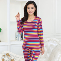 Woman Pure Cotton Jersey Undershirt Minimalist Stripe Middle Aged Autumn Clothes Autumn Pants Summer Moms Dress Air Conditioning Suit Mothers Day