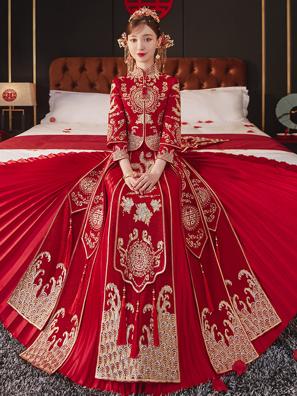 Xiuhe Dress Bride 2026 New Chinese-Style Wedding Slimming Plus-Size Wedding Dress Toast Dress Dragon and Phoenix Gown Female Show a