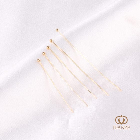 KC 골드 볼 바늘 바늘 머리 바늘 바늘 구리 재료 둥근 머리 바늘 공 볼 바늘 구슬 바늘 DIY 재료 수제 목걸이 팔찌