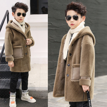 Korean boy imitation mink coat 2020 winter new childrens Korean version of the fur one in one large childrens coat