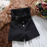 Весенние цветные шорты с бантиком, штаны, коллекция 2021, тренд сезона, высокая талия, свободный крой