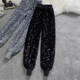 Starry sky radish pants women's spring and autumn high-waisted leggings harem pants sparkling sequin bloomers fashion pants 6297