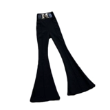 2023秋冬新款垂感高腰显瘦加绒微喇裤修身复古时尚喇叭裤女6769