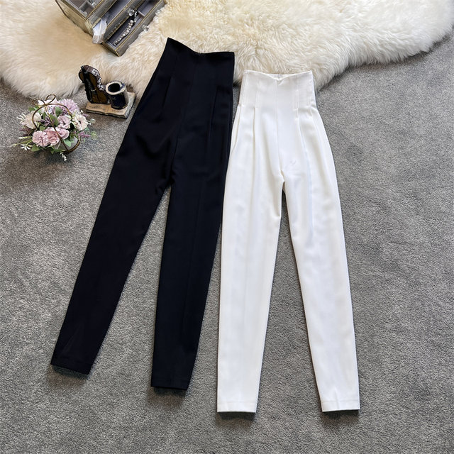 2023 summer new high waist drape small tall harem pants casual suit pants women's clothing 6426