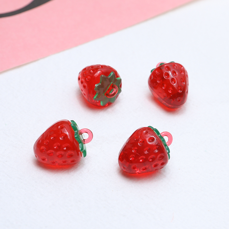 10 Pièces/paquet Mignon Cerise Fraise Résine Bijoux Accessoires display picture 16