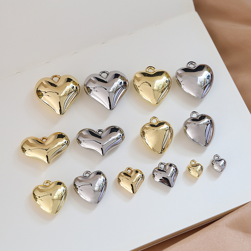 10 Pcs/package Simple Style Heart Shape Resin Plating Jewelry Accessories display picture 5