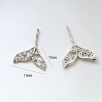 4# Полый рыбий хвост, инкрустированный цирконием, 1 штука из платины