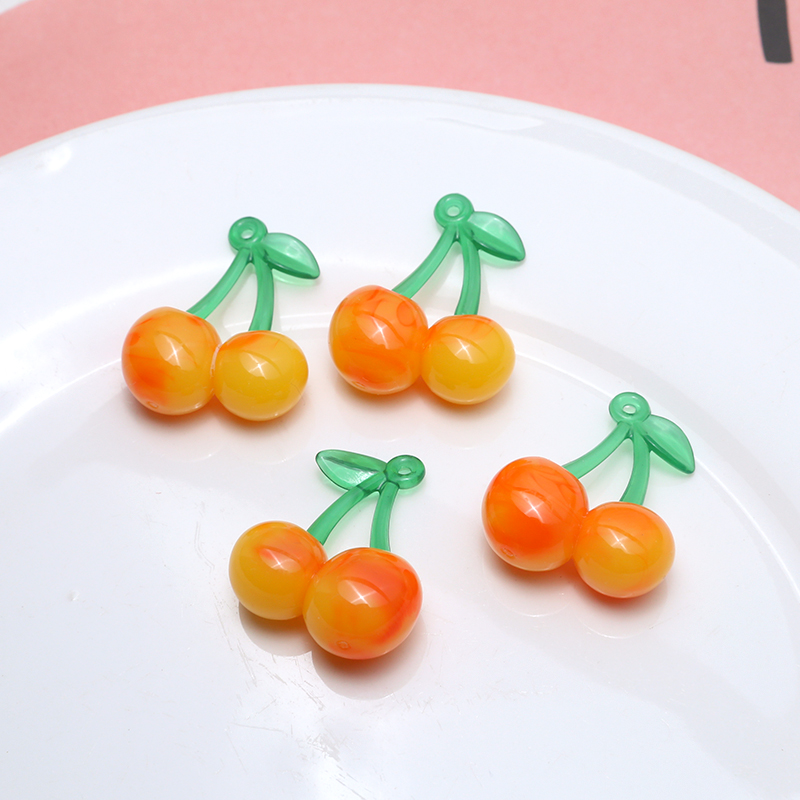 10 Pcs/package Cute Cherry Strawberry Resin Jewelry Accessories display picture 11