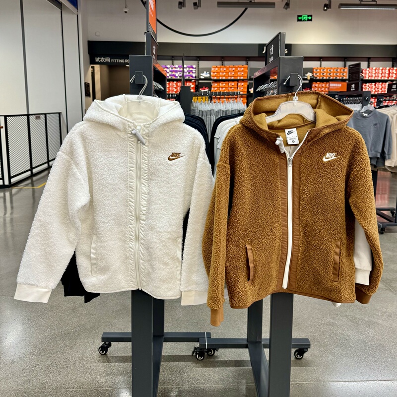 Nike Genuine Children's Hooded Casual Jacket for Boys and Girls, Faux Lamb Wool Integrated Fleece Coat Hq4882 Nike Genuine Children's Hooded Casual Jacket for Boys and Girls, Faux Lamb Wool Integrated Fleece Coat Hq4882
