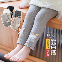 Female baby autumn and winter thin cashmere outer wear nine leggings infant ke kai dang thick pantyhose children warm trousers