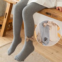 Spring and Autumn Girls Cotton Pantyhose Children Bow Tampers Foreign Wear Leggings Thin White