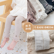 Girls leggings autumn and winter velvet children plus velvet padded trousers small middle and large children cotton bottoming socks open stalls