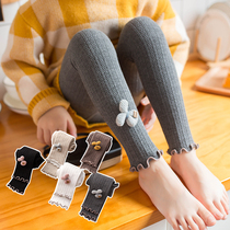 Spring autumn and winter thick girls pantyhose wearing pants childrens bottling socks nine-point baby leggings Cotton