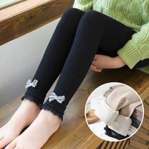 Autumn new Korean version of foreign girl leggings autumn and winter thick velvet cotton warm baby ankle-length pants