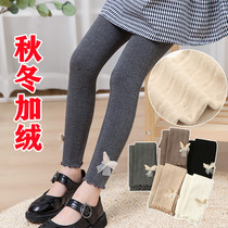 Spring autumn and winter girls grinding hair and thin velvet cartoon bottoming pants childrens trousers and trousers