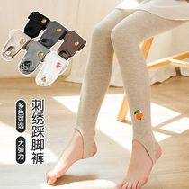 Girls pantyhose spring and autumn cartoon embroidered childrens leggings