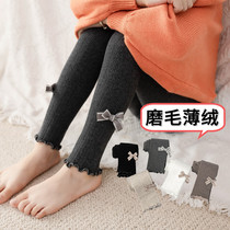 Girls leggings autumn and winter thick cotton cotton outside wear thin velvet foreign atmosphere late autumn thin childrens pantyhose one plus Velvet