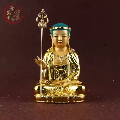 South Korea's Ksitiang Bodhisattva Buddha statue resin gold-plated Ksitiza Bodhisattva statue solemnly exported Buddhist Buddha statue